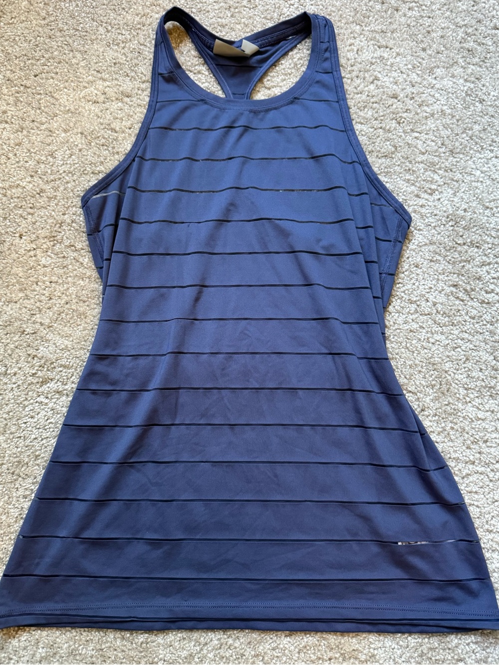 Athleta Purple Blue Racerback Tank with Subtle Stripe Texture